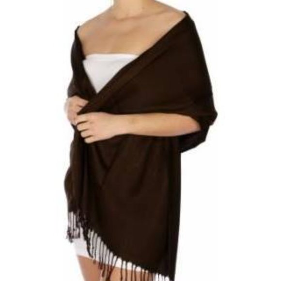 🤍 - - ELEGANT 100% VISCOSE SILK "ALL SEASON" BLACK PASHMINA WRAP, WEAR MANY … - Picture 2 of 4